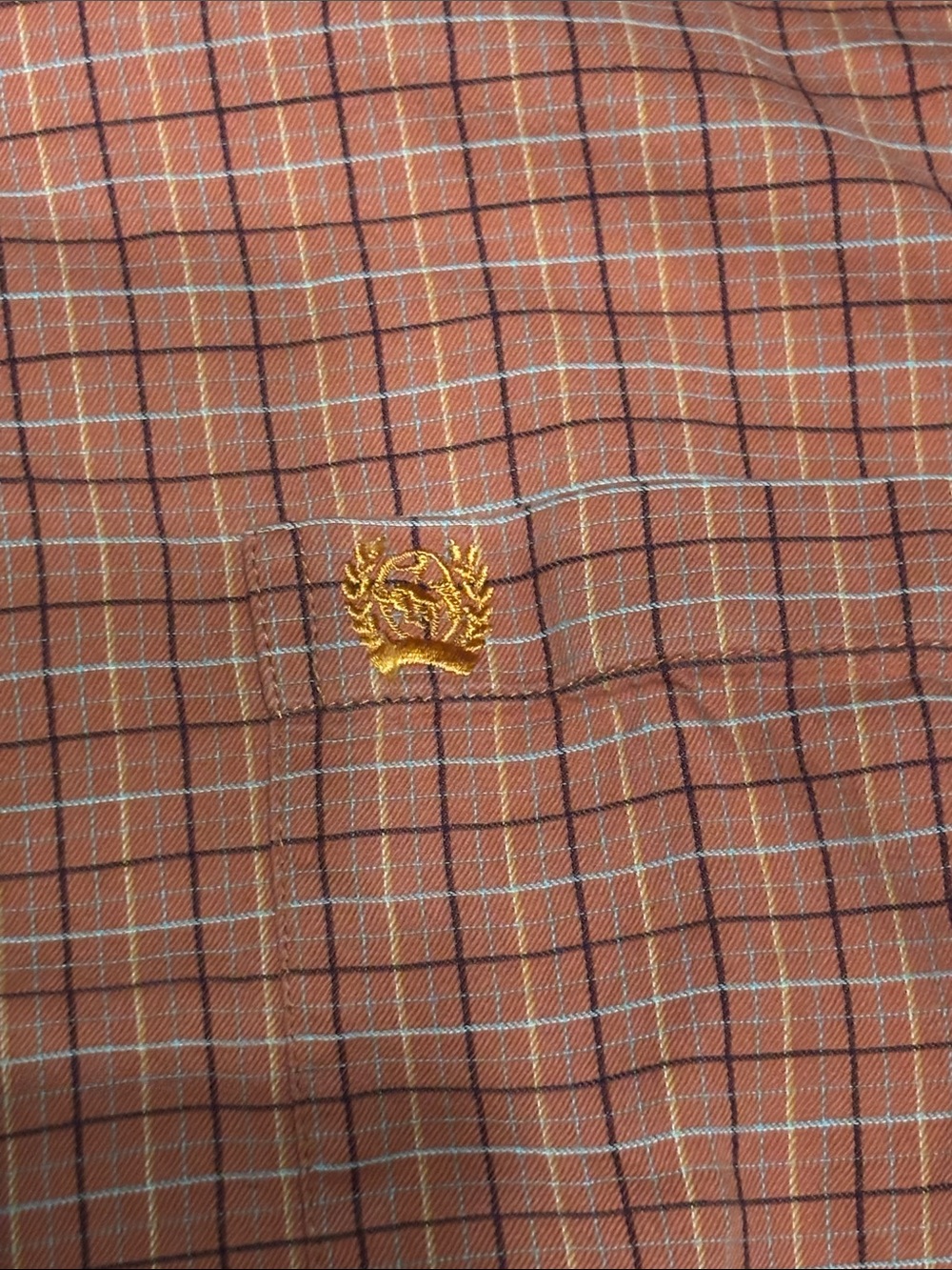 Cinch Orange Plaid Long-Sleeve Button-Down Shirt - Picture 3 of 4